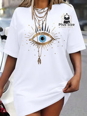 Camiseta Olho Grego Várias Cores Plus Size G / Branco Blusa