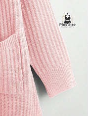 Cardigan de Tricô com Bolsos Várias Cores Plus Size Cardigan de Tricô com Bolsos Várias Cores Plus Size