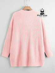 Cardigan de Tricô com Bolsos Várias Cores Plus Size Cardigan de Tricô com Bolsos Várias Cores Plus Size