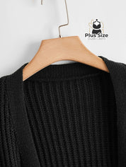 Cardigan de Tricô com Bolsos Várias Cores Plus Size Cardigan de Tricô com Bolsos Várias Cores Plus Size