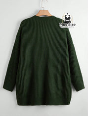 Cardigan de Tricô com Bolsos Várias Cores Plus Size Cardigan de Tricô com Bolsos Várias Cores Plus Size