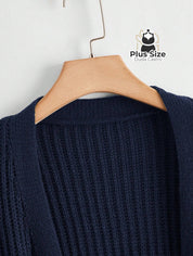 Cardigan de Tricô com Bolsos Várias Cores Plus Size Cardigan de Tricô com Bolsos Várias Cores Plus Size