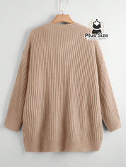 Cardigan de Tricô com Bolsos Várias Cores Plus Size Cardigan de Tricô com Bolsos Várias Cores Plus Size