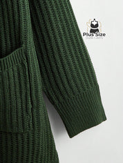 Cardigan de Tricô com Bolsos Várias Cores Plus Size Cardigan de Tricô com Bolsos Várias Cores Plus Size
