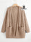 Cardigan de Tricô com Bolsos Várias Cores Plus Size Caqui / G Cardigan de Tricô com Bolsos Várias Cores Plus Size