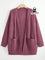 Cardigan de Tricô com Bolsos Várias Cores Plus Size Roxo / G Cardigan de Tricô com Bolsos Várias Cores Plus Size