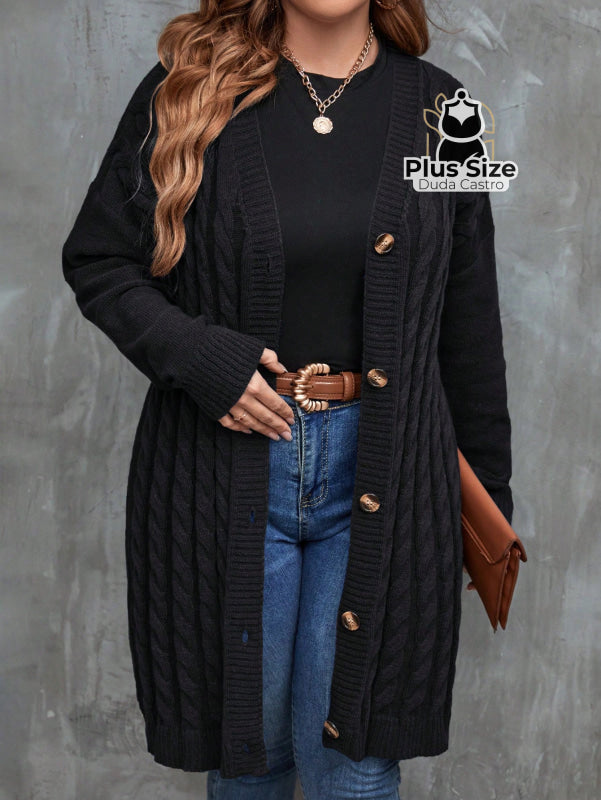 Cardigan Extra Longo Várias Cores Plus Size Cardigan Extra Longo Várias Cores Plus Size