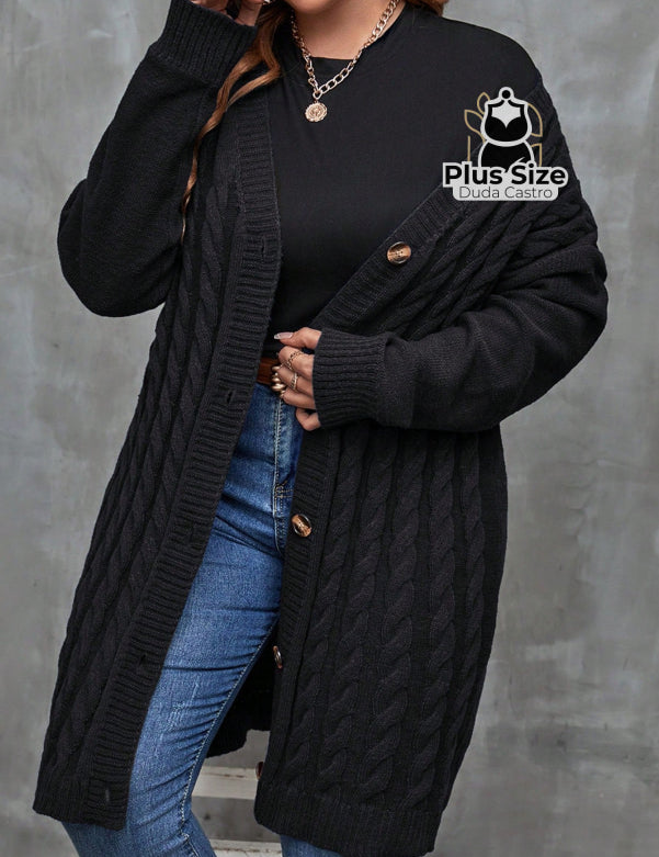 Cardigan Extra Longo Várias Cores Plus Size Cardigan Extra Longo Várias Cores Plus Size