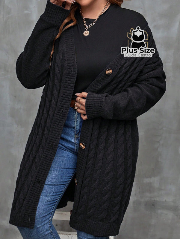 Cardigan Extra Longo Várias Cores Plus Size Cardigan Extra Longo Várias Cores Plus Size