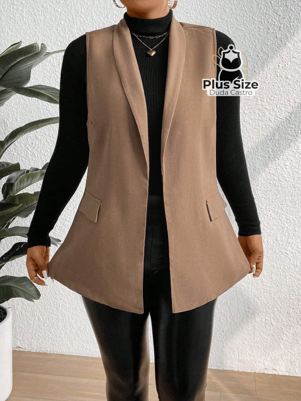 Colete Gola Xale Plus Size Jaqueta