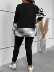 Conjunto Calça E Blusa Manga Longa Com Detalhe De Listras