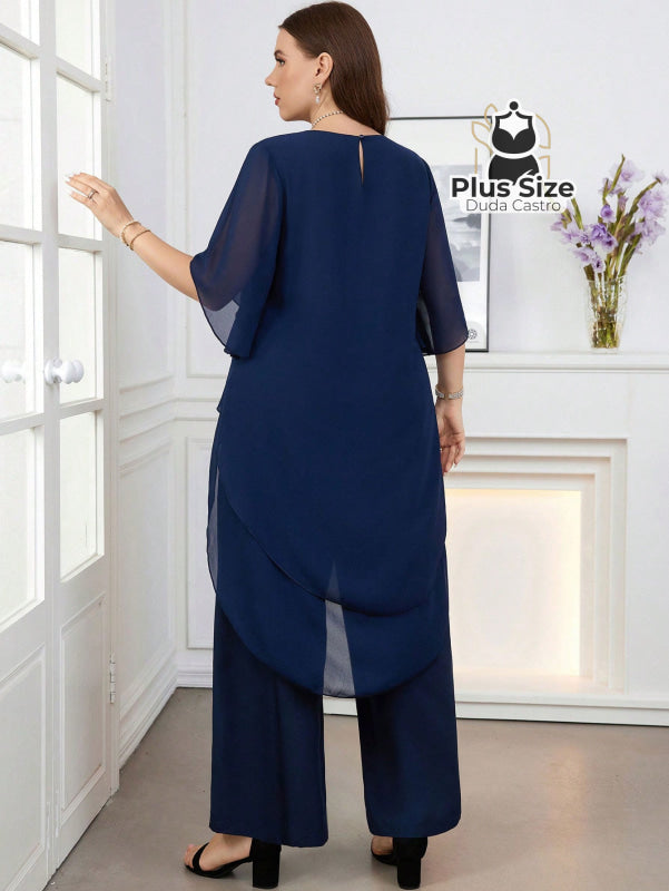 Conjunto Camisa e Calça Elegante Plus Size Conjunto Camisa e Calça Elegante Plus Size