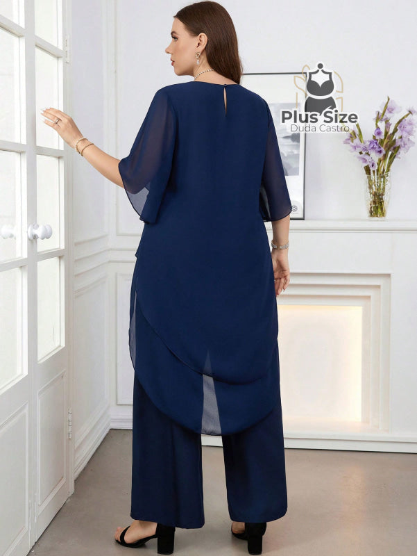 Conjunto Camisa e Calça Elegante Plus Size Conjunto Camisa e Calça Elegante Plus Size