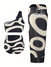 Conjunto De 3 Peças Biquíni E Pareô Plus Size Várias Estampas