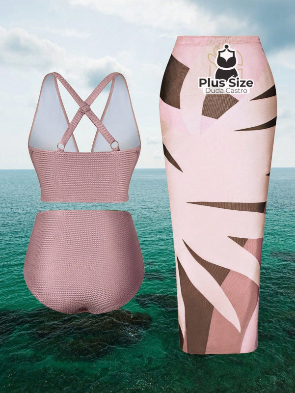 Conjunto De Biquini E Saída Praia Várias Cores Plus Size
