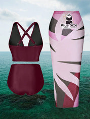 Conjunto De Biquini E Saída Praia Várias Cores Plus Size