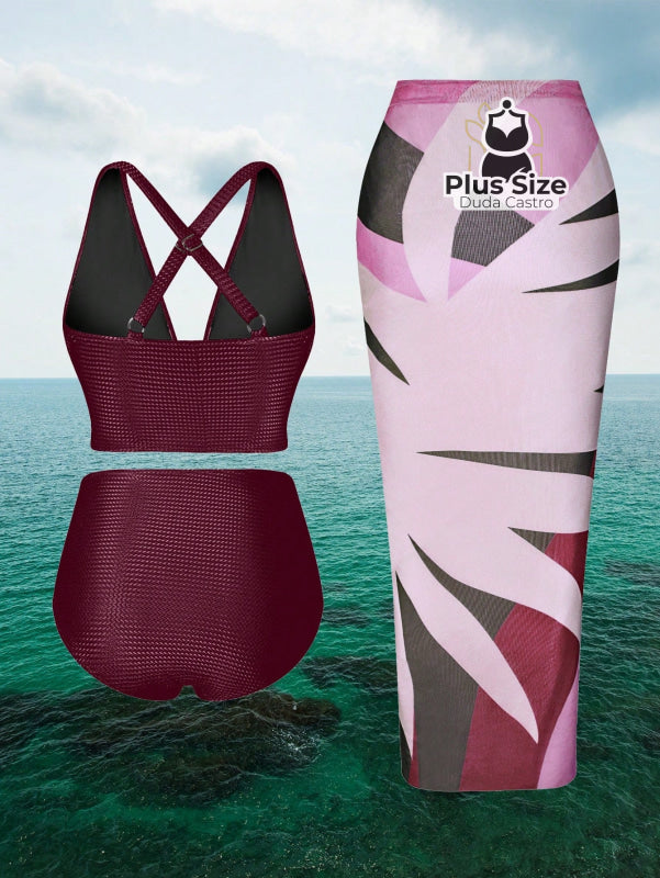 Conjunto De Biquini E Saída Praia Várias Cores Plus Size