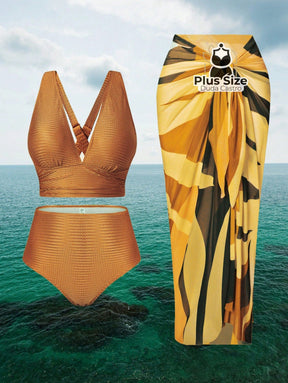 Conjunto De Biquini E Saída Praia Várias Cores Plus Size
