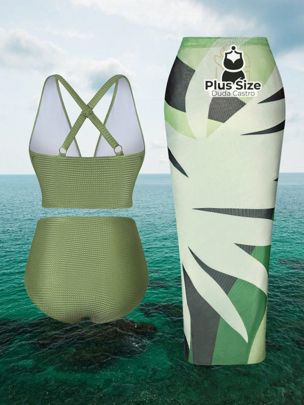 Conjunto De Biquini E Saída Praia Várias Cores Plus Size