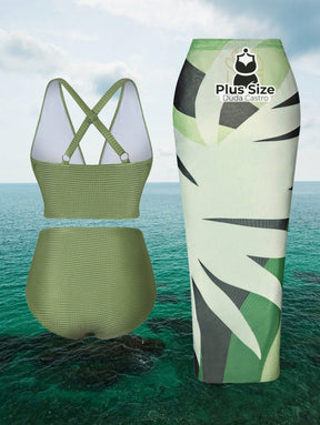Conjunto De Biquini E Saída Praia Várias Cores Plus Size