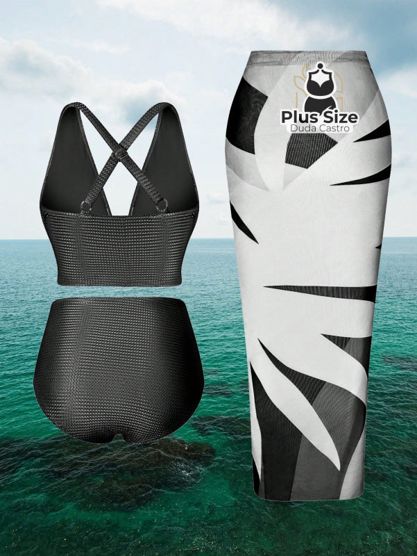 Conjunto De Biquini E Saída Praia Várias Cores Plus Size