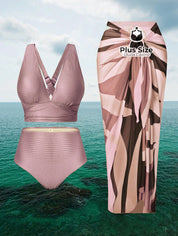 Conjunto De Biquini E Saída Praia Várias Cores Plus Size