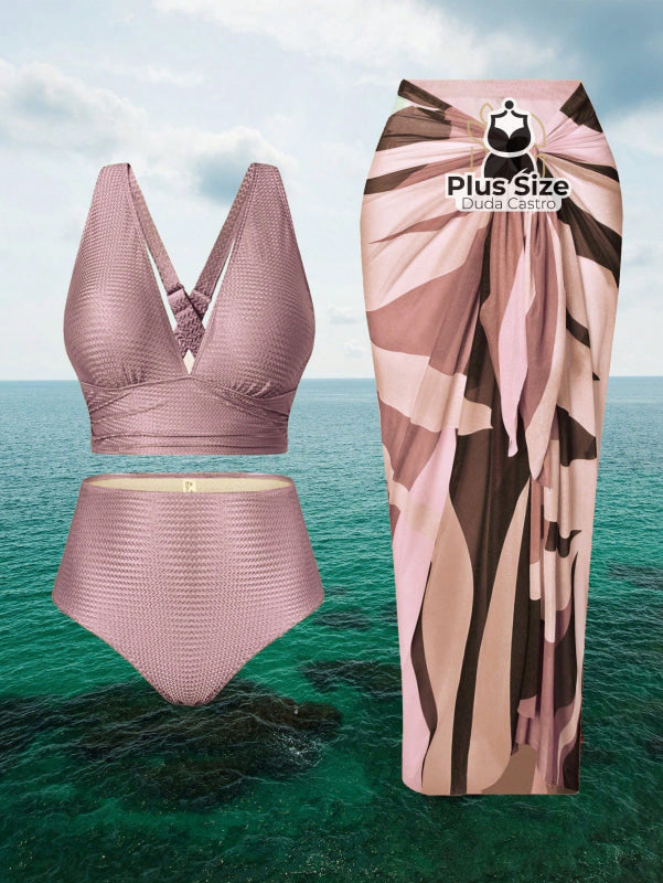 Conjunto De Biquini E Saída Praia Várias Cores Plus Size