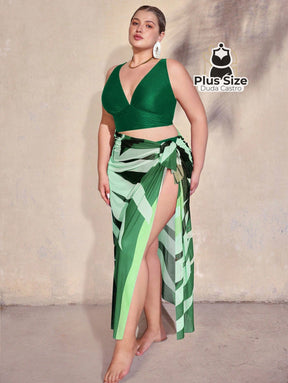 Conjunto De Biquini E Saída Praia Várias Cores Plus Size
