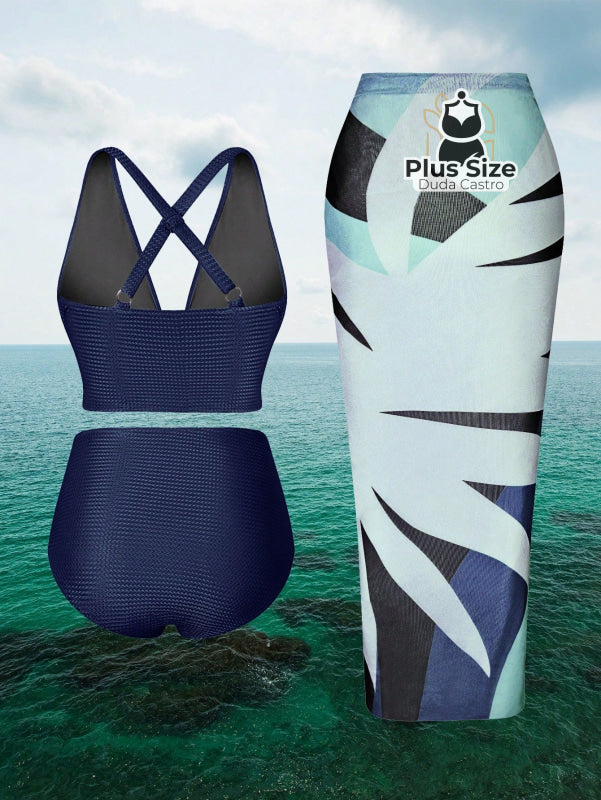 Conjunto De Biquini E Saída Praia Várias Cores Plus Size