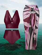 Conjunto De Biquini E Saída Praia Várias Cores Plus Size