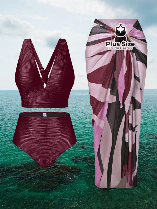 Conjunto De Biquini E Saída Praia Várias Cores Plus Size