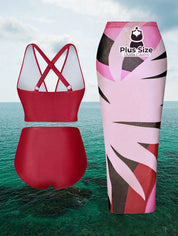 Conjunto De Biquini E Saída Praia Várias Cores Plus Size