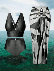 Conjunto De Biquini E Saída Praia Várias Cores Plus Size