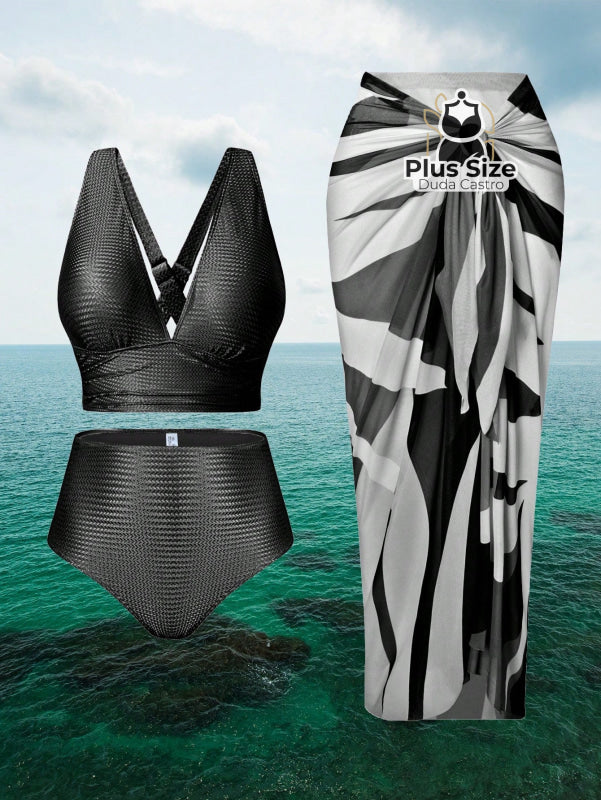 Conjunto De Biquini E Saída Praia Várias Cores Plus Size