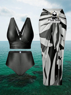 Conjunto De Biquini E Saída Praia Várias Cores Plus Size