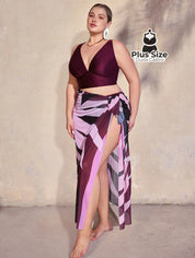 Conjunto De Biquini E Saída Praia Várias Cores Plus Size