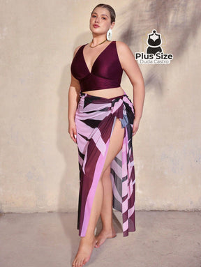 Conjunto De Biquini E Saída Praia Várias Cores Plus Size