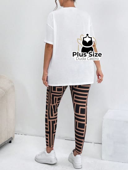 Conjunto De Blusa E Legging Várias Cores Plus Size