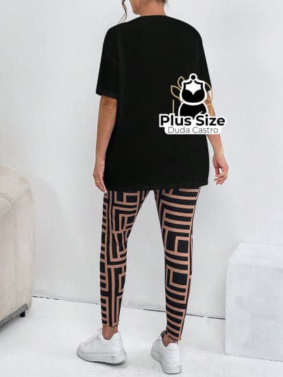 Conjunto De Blusa E Legging Várias Cores Plus Size