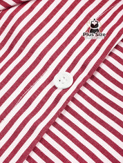 Conjunto de Camisa Listras com Detalhes em Botões e Bainha Assimétrica Calça de Perna Larga Plus Size Várias Cores