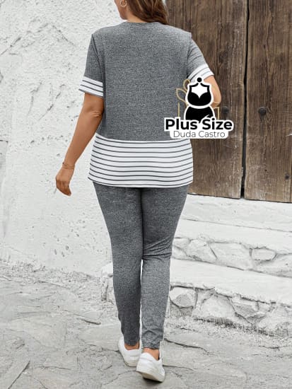 Conjunto De Legging E Blusa Várias Cores Plus Size Calça