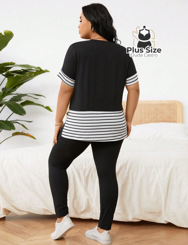 Conjunto De Legging E Blusa Várias Cores Plus Size Calça