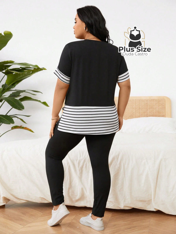 Conjunto De Legging E Blusa Várias Cores Plus Size Calça