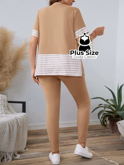 Conjunto De Legging E Blusa Várias Cores Plus Size Calça