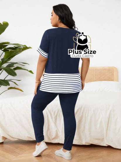 Conjunto De Legging E Blusa Várias Cores Plus Size Calça