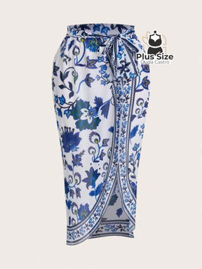 Conjunto De Maiô E Pareô Plus Size