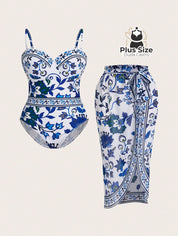 Conjunto De Maiô E Pareô Plus Size