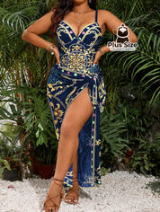 Conjunto De Maiô Meia Taça E Pareô Com Estampa Exclusiva