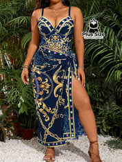 Conjunto De Maiô Meia Taça E Pareô Com Estampa Exclusiva