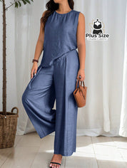 Conjunto De Regata E Calça Viscose Poliamida Plus Size